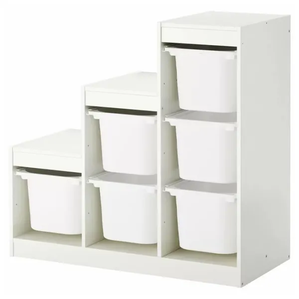 Стеллаж с контейнерами Ikea Trofast 94 x 99 x 44см cm / ЛДСП / White photo 1