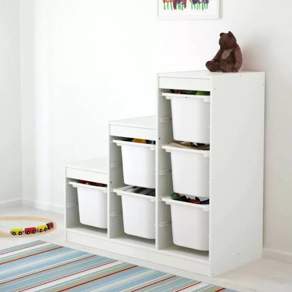 Стеллаж с контейнерами Ikea Trofast 94 x 99 x 44см cm / ЛДСП / White photo 2