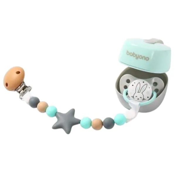 Clip pentru suzetă Universal BabyOno Natural Nursing 0719/01 Unisex / 0 luni - / Latex, silicon / Multicolor photo 2