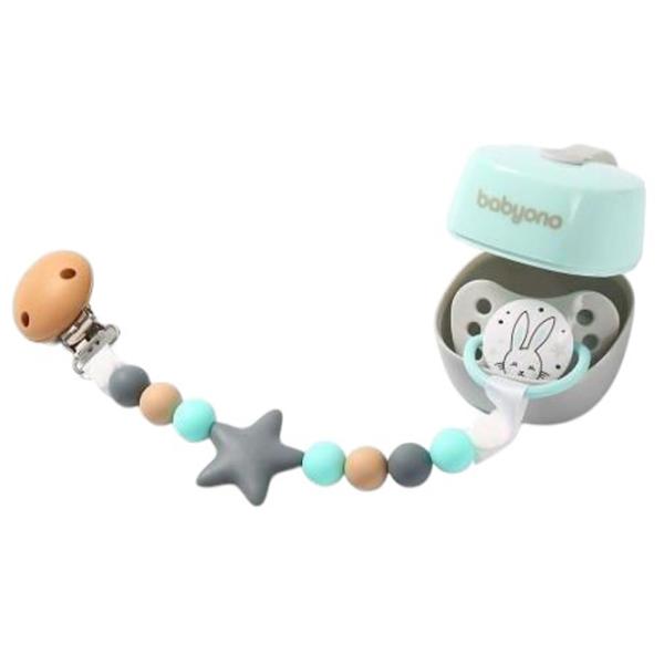 Clip pentru suzetă Universal BabyOno Natural Nursing 0719/01 Unisex / 0 luni - / Latex, silicon / Multicolor photo 2