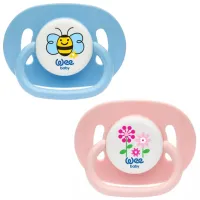 Suzetă cu tetina rotundă WeeBaby № 1 Unisex / 0 luni - 6 luni / Silicon / Multicolor