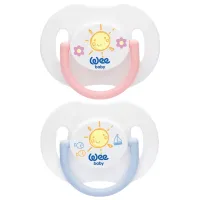 Suzetă cu tetina ortodontică WeeBaby № 2 Unisex / 6 luni - 18 luni / Silicon / Multicolor