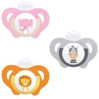 Suzetă cu tetina ortodontică WeeBaby Safari Unisex / 0 luni - 6 luni / Silicon / Multicolor