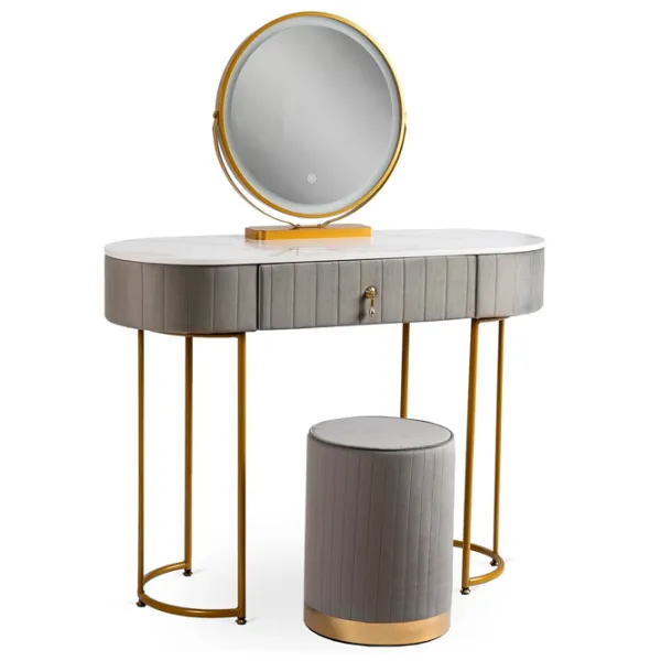 Masă de toaletă Mebel Elite Ashley Metal / Gold photo 1
