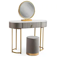 Masă de toaletă Mebel Elite Ashley Metal / Gold