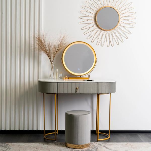 Masă de toaletă Mebel Elite Ashley Metal / Gold photo 3