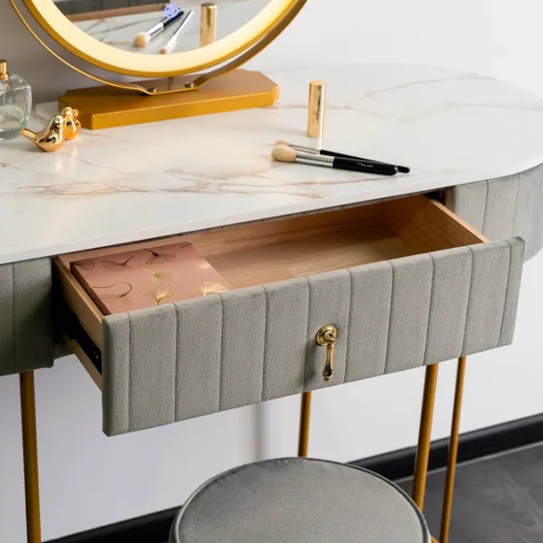 Masă de toaletă Mebel Elite Ashley Metal / Gold photo 5