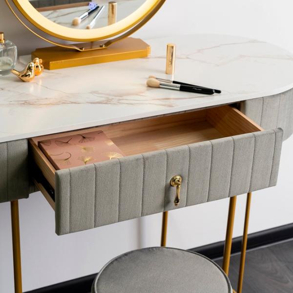 Masă de toaletă Mebel Elite Ashley Metal / Gold photo 5