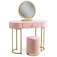 Туалетный столик Mebel Elite Ashley Металл / Золото