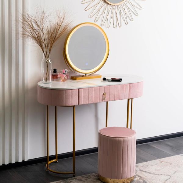 Masă de toaletă Mebel Elite Ashley Metal / Gold photo 4