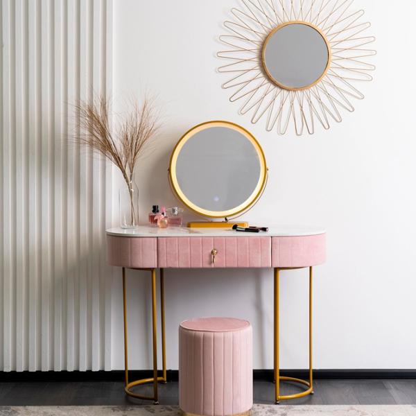 Masă de toaletă Mebel Elite Ashley Metal / Gold photo 5