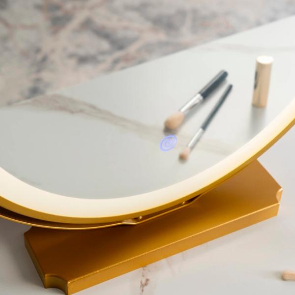 Masă de toaletă Mebel Elite Ashley Metal / Gold photo 6
