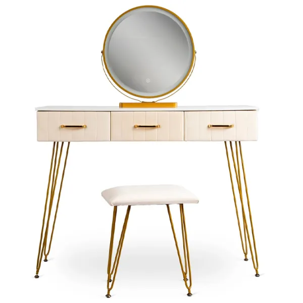 Masă de toaletă Mebel Elite Sandy Metal / Gold photo 1 Masă de toaletă Mebel Elite Sandy Metal / Gold photo 1