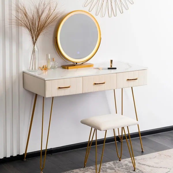 Masă de toaletă Mebel Elite Sandy Metal / Gold photo 2 Masă de toaletă Mebel Elite Sandy Metal / Gold photo 2