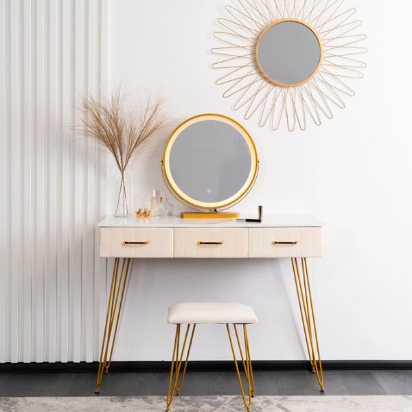 Masă de toaletă Mebel Elite Sandy Metal / Gold photo 3 Masă de toaletă Mebel Elite Sandy Metal / Gold photo 3