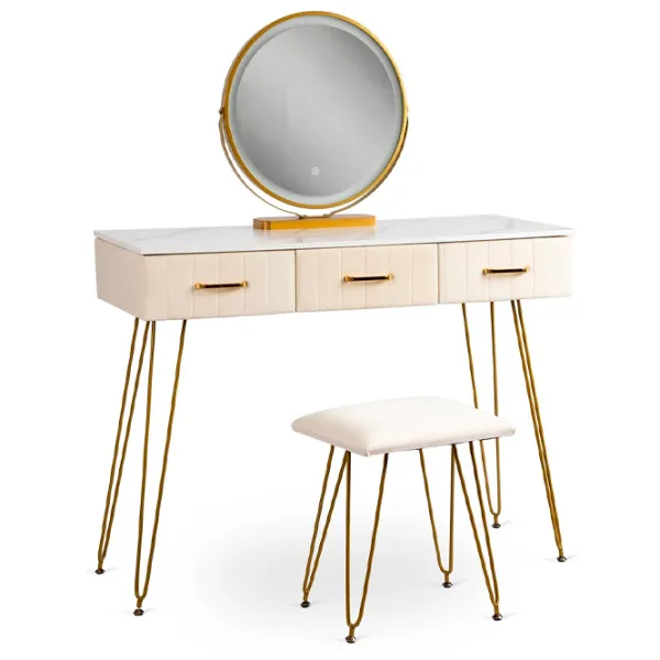 Masă de toaletă Mebel Elite Sandy Metal / Gold photo 6 Masă de toaletă Mebel Elite Sandy Metal / Gold photo 6