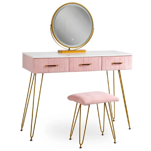 Туалетный столик Mebel Elite Sandy Металл / Золото photo 1 Туалетный столик Mebel Elite Sandy Металл / Золото photo 1