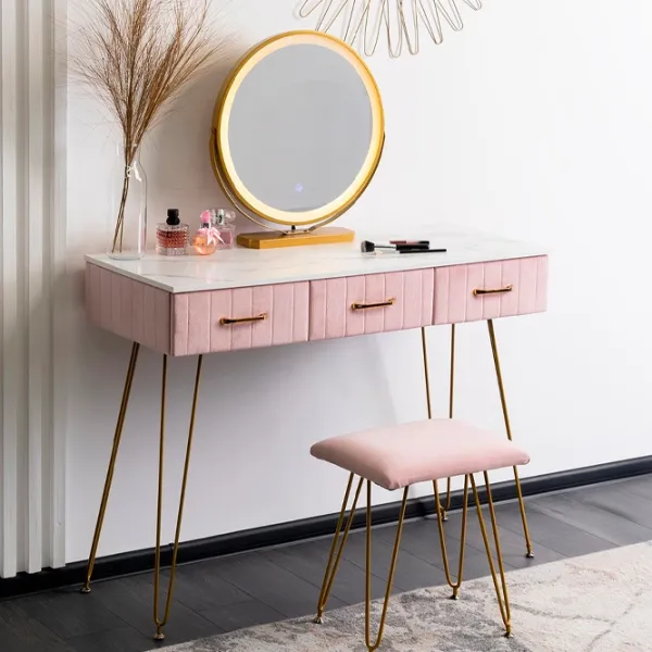 Туалетный столик Mebel Elite Sandy Металл / Золото photo 4 Туалетный столик Mebel Elite Sandy Металл / Золото photo 4