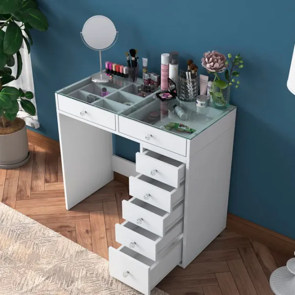 Туалетный столик Mirage Meble BJ107 ДСП меламин / White photo 6