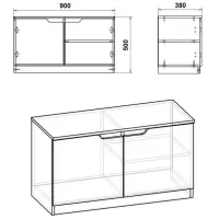 Dulap pentru încălțăminte ML-Mobila TO-13 50 x 90 x 38 /Gray /Gray photo 2