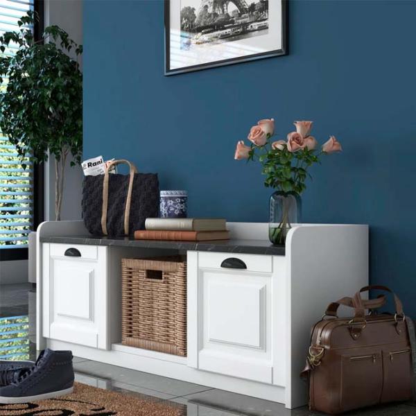 Dulap pentru încălțăminte Mirage Meble EB101 45 x 120 x 40 /White /White photo 3