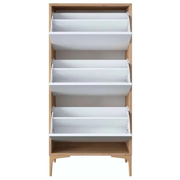 Обувной шкаф Mirage Meble EB108 125 x 60 x 37.5см /Walnut /Белый photo 3