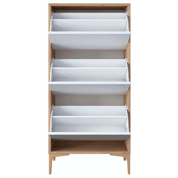 Обувной шкаф Mirage Meble EB108 125 x 60 x 37.5см /Walnut /Белый photo 3