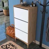 Dulap pentru încălțăminte Mirage Meble EB108 125 x 60 x 37.5 /Walnut /White photo 5