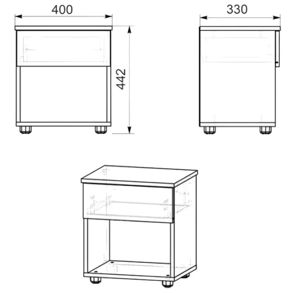 Тумбочки ML-Mobila ПКТ-8  44.2 x 40 x 33см / ЛДСП / White photo 2 Тумбочки ML-Mobila ПКТ-8  44.2 x 40 x 33см / ЛДСП / White photo 2