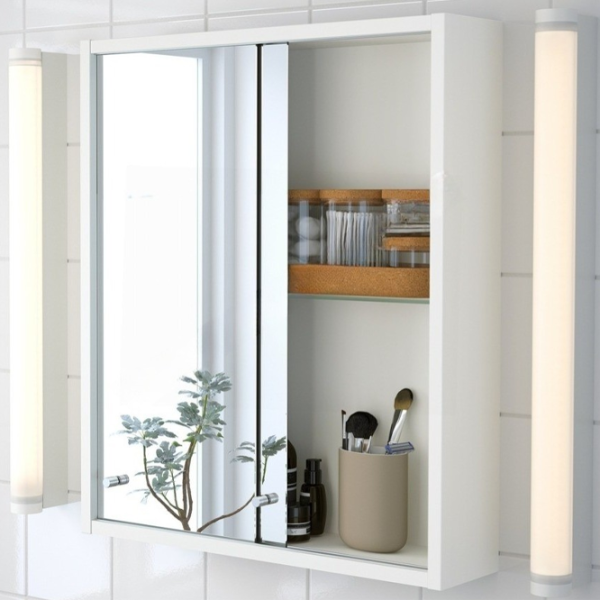 подвеснои шкаф для ваннои комнаты Ikea Nysjon  ЛДСП / Белый photo 3