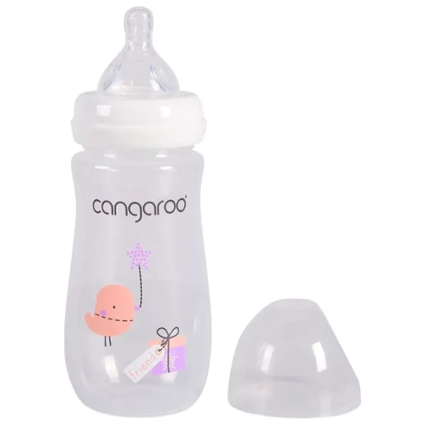 Biberon Cangaroo C0563  Pentru fetițe / 300 ml / Transparent photo 2