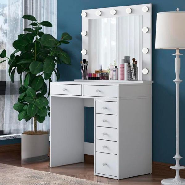 Туалетный столик Mirage Meble BJ115 ДСП меламин / White photo 2