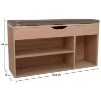 Dulap pentru încălțăminte Tempo Kondela Fuddy 48 x 103 x 32 /Stejar Sonoma /Stejar Sonoma photo 5