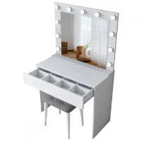Masă de toaletă Mirage Meble BJ121 PAL melaminat / White photo 2