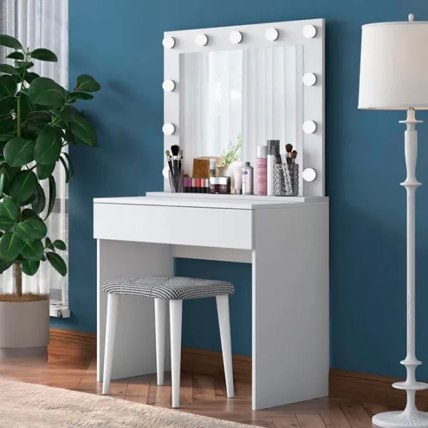 Туалетный столик Mirage Meble BJ121 ДСП меламин / White photo 3