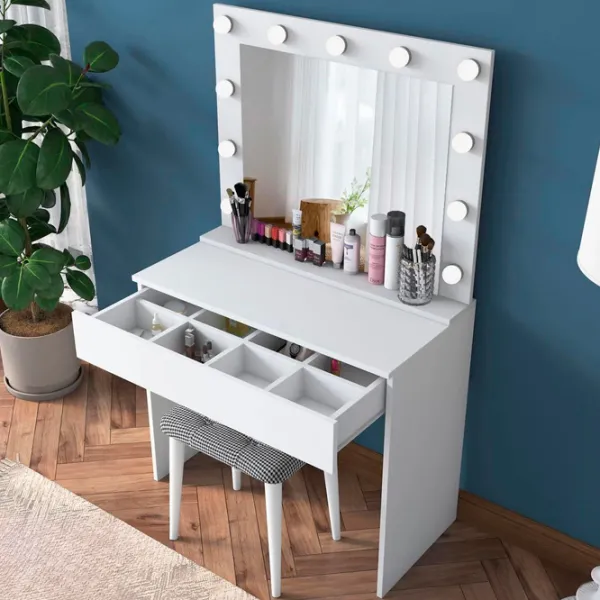 Туалетный столик Mirage Meble BJ121 ДСП меламин / White photo 5