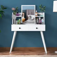 Masă de toaletă Mirage Meble BJ102 PAL melaminat / White photo 3