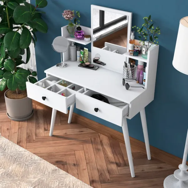 Туалетный столик Mirage Meble BJ102 ДСП меламин / White photo 5