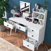 Туалетный столик Mirage Meble BJ101 ДСП меламин / White photo 5