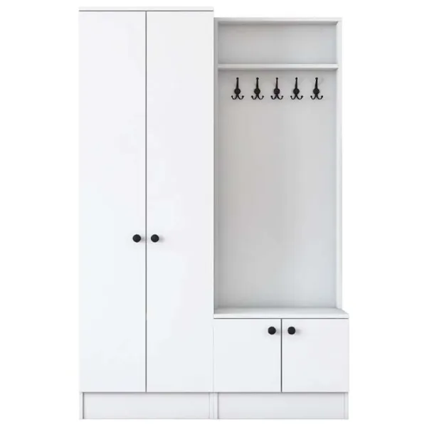 Шкаф для прихожей Mirage Meble P6/M11 ЛДСП / White photo 1