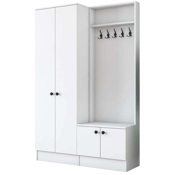 Шкаф для прихожей Mirage Meble P6/M11 ЛДСП / White photo 2