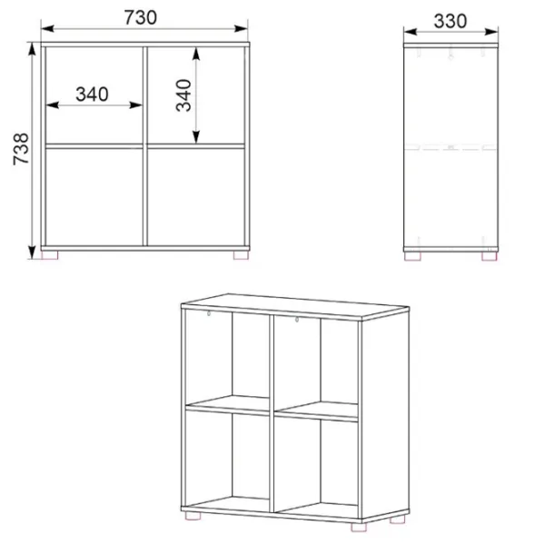 Etajeră KompaniT KS-22 73.8 x 73 x 33 cm / LPAL / White photo 2 Etajeră KompaniT KS-22 73.8 x 73 x 33 cm / LPAL / White photo 2