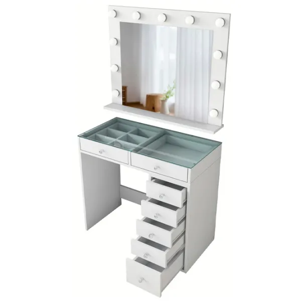 Туалетный столик Mirage Meble BJ117 ДСП меламин / White photo 1
