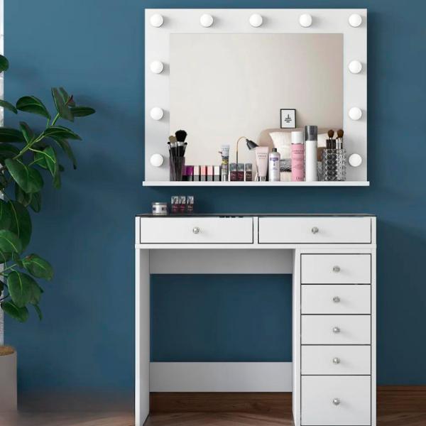 Туалетный столик Mirage Meble BJ117 ДСП меламин / White photo 4