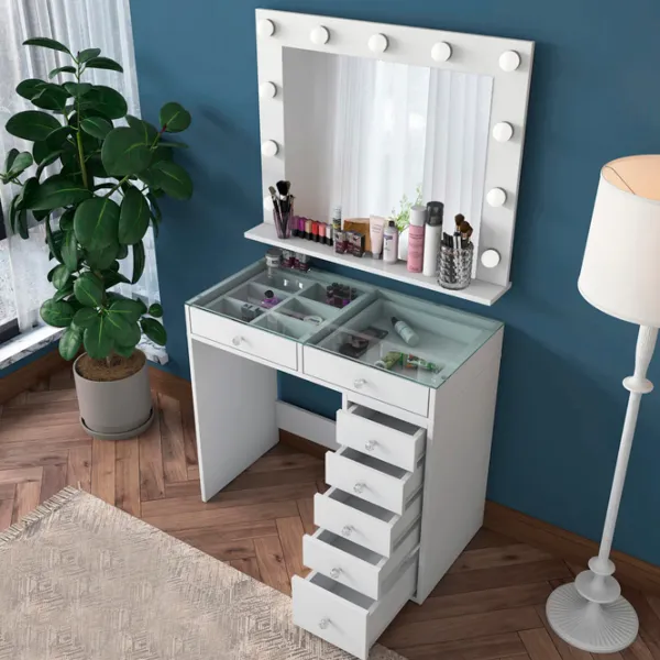 Туалетный столик Mirage Meble BJ117 ДСП меламин / White photo 6