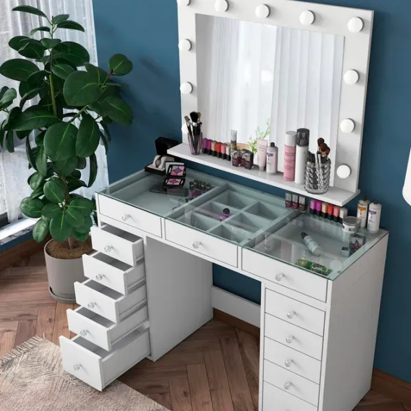Туалетный столик Mirage Meble BJ118 ДСП меламин / White photo 6