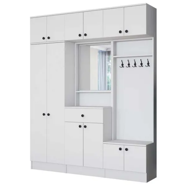 Комплект для прихожей Mirage Meble EA108 ЛДСП / White photo 1