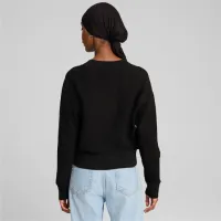 Hanorac pentru femei Puma T7 Knitted V-Neck Crew Toamnă - Iarnă / Black photo 3