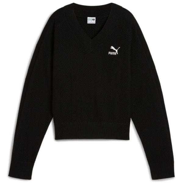 Толстовка для женщин Puma T7 Knitted V-Neck Crew Осень - Зима / Черный photo 1