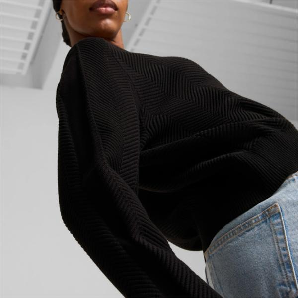 Толстовка для женщин Puma T7 Knitted V-Neck Crew Осень - Зима / Черный photo 4